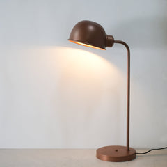 Side look of Study Task Table Lamp, iron material with copper finish