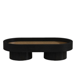 Bamboo Podium oval tray in bold black finish for serving and jewellery storage. 
