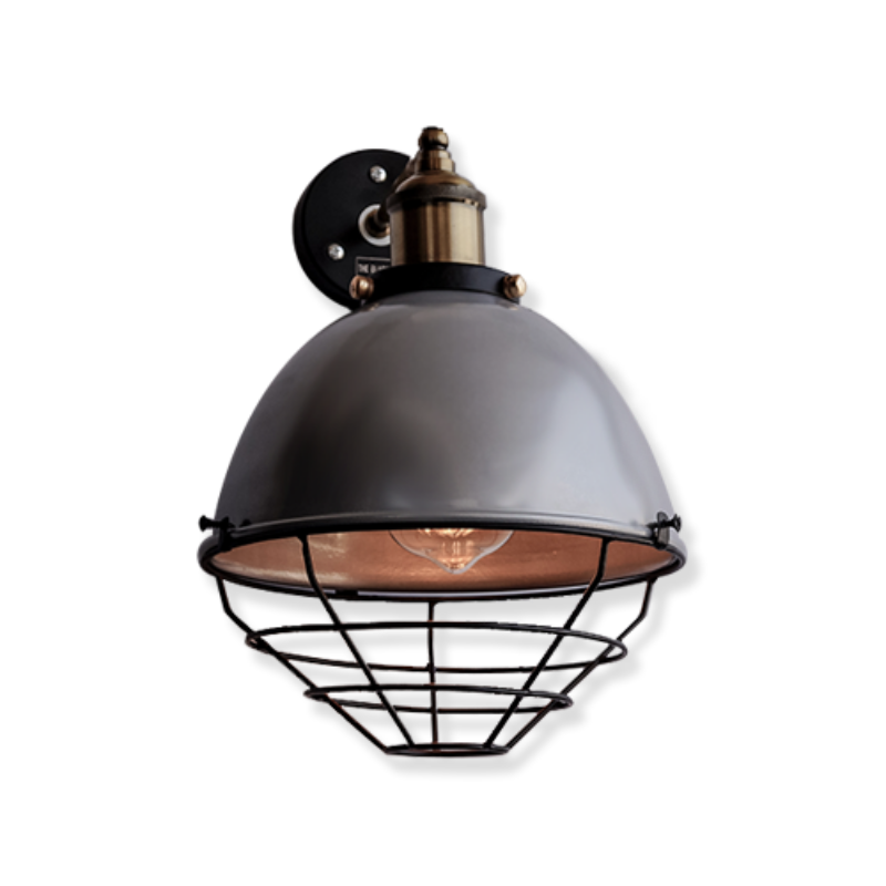 Metallic Silver Finish Industrial Retro Dome Wall Sconce\ Lighting\ Wall light\ Wall sconce\ Wall Lamp\ Wall mounted\ Study light \ Bedroom light\ Kitchen light\ Office light\ Indoor Light\ Living room light 