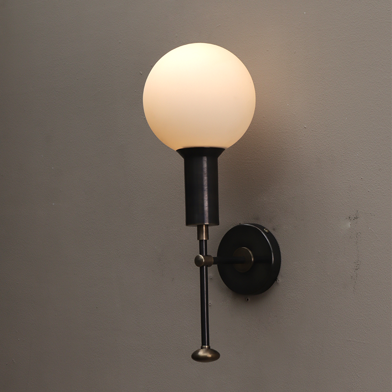 Mod wall sconce glass globe\ Wall light\ Indoor Light\ Wall Lamp\ Wall mounted\ Light fixture Bedroom light\ Living room light\ Office light\ Brass finish