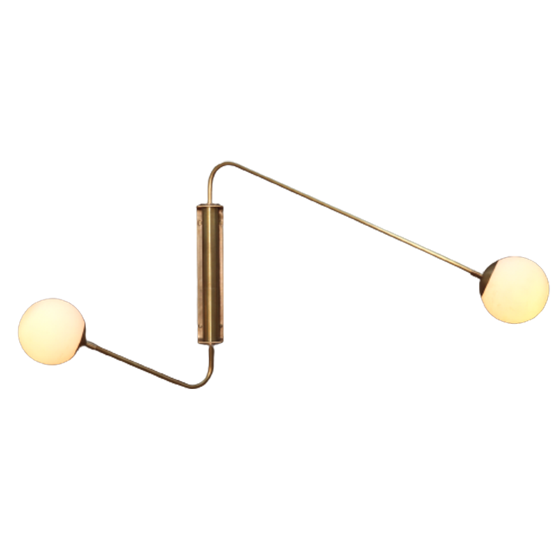 Float two arm wall sconce glass globe\ Wall light\ Swivel light\ Adjustable light\ Wall lamp\ Wall mounted\ Bedroom light\ Living room light\ Office light\ Brass finish