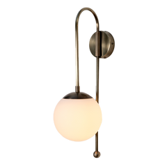 Brushed brass wall light glass globe ambient lighting for home decor