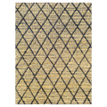 Hemp Hand Woven Rug: Blue Diamond Loop