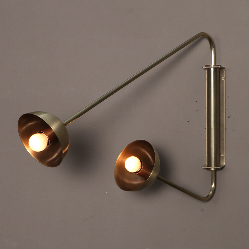 Float two arm wall sconce brass dome\ Wall light\ Swivel light\ Adjustable light\ Wall lamp\ Wall mounted\ Bedroom light\ Living room light\ Office light\ Brass finish