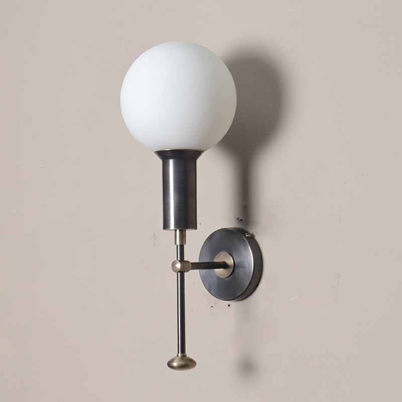 Mod wall sconce glass globe\ Wall light\ Indoor Light\ Wall Lamp\ Wall mounted\ Light fixture Bedroom light\ Living room light\ Office light\ Brass finish