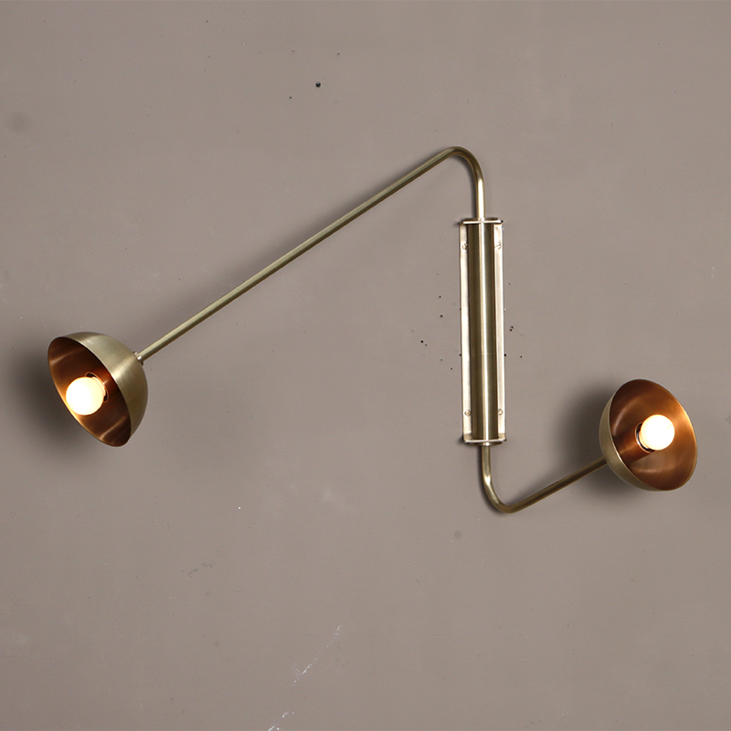 Float two arm wall sconce brass dome\ Wall light\ Swivel light\ Adjustable light\ Wall lamp\ Wall mounted\ Bedroom light\ Living room light\ Office light\ Brass finish