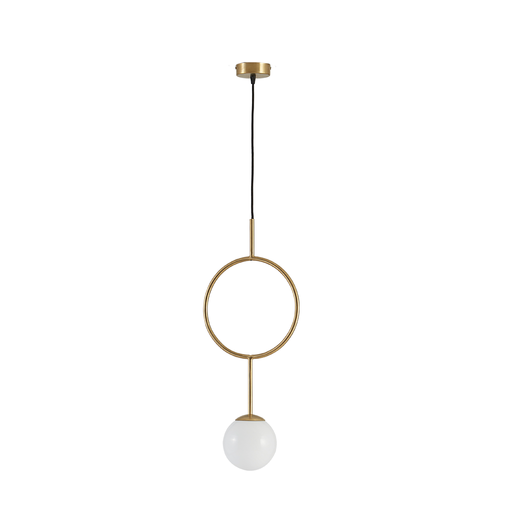 Esferra Ring Gold pendant lamp mounted with rich metallic gold finish
