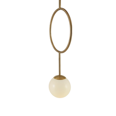 Close view of Esferra Ring Gold – Luxury Circular Pendant Lamp with its bold circular silhouette and rich metallic gold finish.