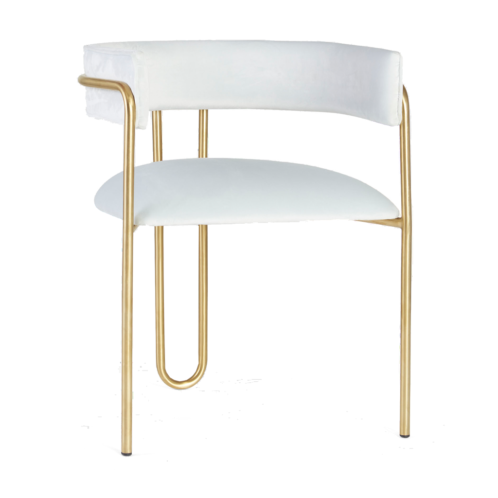 Shop Furniture \ Shop Chair \ Shop Seating \ Shop Dining chair \ Loop Chair \ Shop Office chair \ Shop Study Chair \ White and gold chair \ Upholstered Seating \ Backrest chair \ Shop Bar Chair