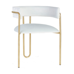 Shop Furniture \ Shop Chair \ Shop Seating \ Shop Dining chair \ Loop Chair \ Shop Office chair \ Shop Study Chair \ White and gold chair \ Upholstered Seating \ Backrest chair \ Shop Bar Chair