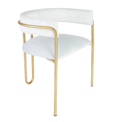 Shop Furniture \ Shop Chair \ Shop Seating \ Shop Dining chair \ Loop Chair \ Shop Office chair \ Shop Study Chair \ White and gold chair \ Upholstered Seating \ Backrest chair \ Shop Bar Chair