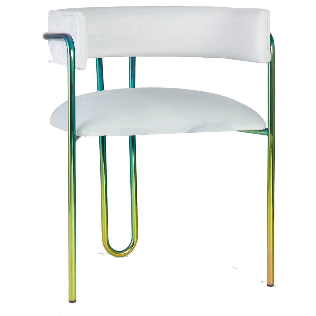 Shop Furniture \ Shop Chair \ Shop Seating \ Shop Dining chair \ Loop Chair \ Shop Office chair \ Shop Study Chair \ White and rainbow chair \ Upholstered Seating \ Backrest chair \ Shop Bar Chair