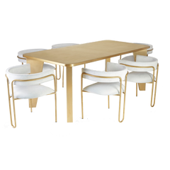 Shop Furniture \ Shop Chair \ Shop Seating \ Shop Dining chair \ Loop Chair \ Shop Office chair \ Shop Study Chair \ White and gold chair \ Upholstered Seating \ Backrest chair \ Shop Bar Chair