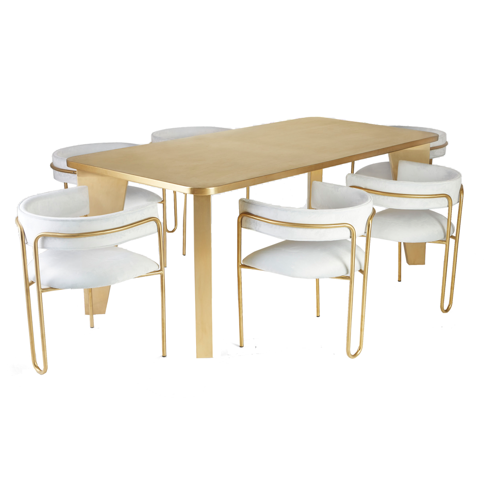 Shop Furniture \ Shop Chair \ Shop Seating \ Shop Dining chair \ Loop Chair \ Shop Office chair \ Shop Study Chair \ White and gold chair \ Upholstered Seating \ Backrest chair \ Shop Bar Chair