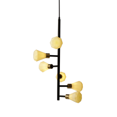 Spiral hanging light features a ribbon-like spiral form with glowing LED