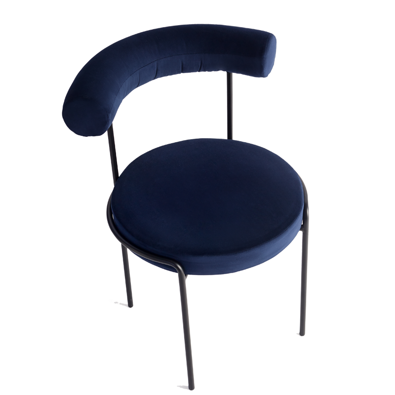 Shop Furniture \ Shop Chair \ Shop Seating \ Shop Dining chair \ Shop Office chair \ Shop Study Chair \ Blue chair \ Upholstered Seating \ Backrest chair
