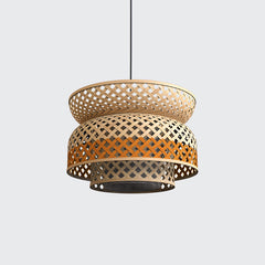 hanging lights for bedroom- handmade bamboo in orange color