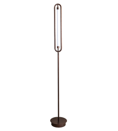 Loop floor lamp with LED strip lighting & copper brass finish and a steel powder coating.