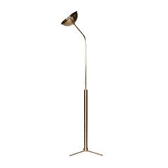 Rhythm Floor Lamp Brass dome shaped shade and long metal stand