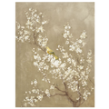 White Cherry Blossom II Neutral Crop Bird
