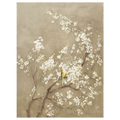 White Cherry Blossom I Neutral Crop Bird