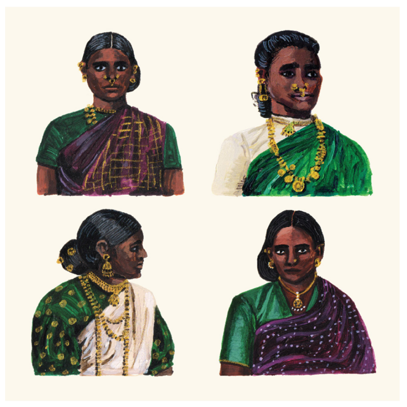 Shop Art \ Shop Artwork \ Shop Wall Art \ Shop Wall Decor \ Shop Art Prints \ Shop Art Sets \ Set of 4 artworks \ Shop Colourful Art \ Mogra and Marigold Art \ Shop Women Portrait \ Bold Print \ Illustration