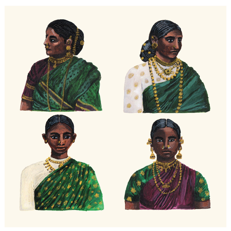 Shop Art \ Shop Artwork \ Shop Wall Art \ Shop Wall Decor \ Shop Art Prints \ Shop Art Sets \ Set of 4 artworks \ Shop Colourful Art \ Mogra and Marigold Art \ Shop Women Portrait \ Bold Print \ Illustration