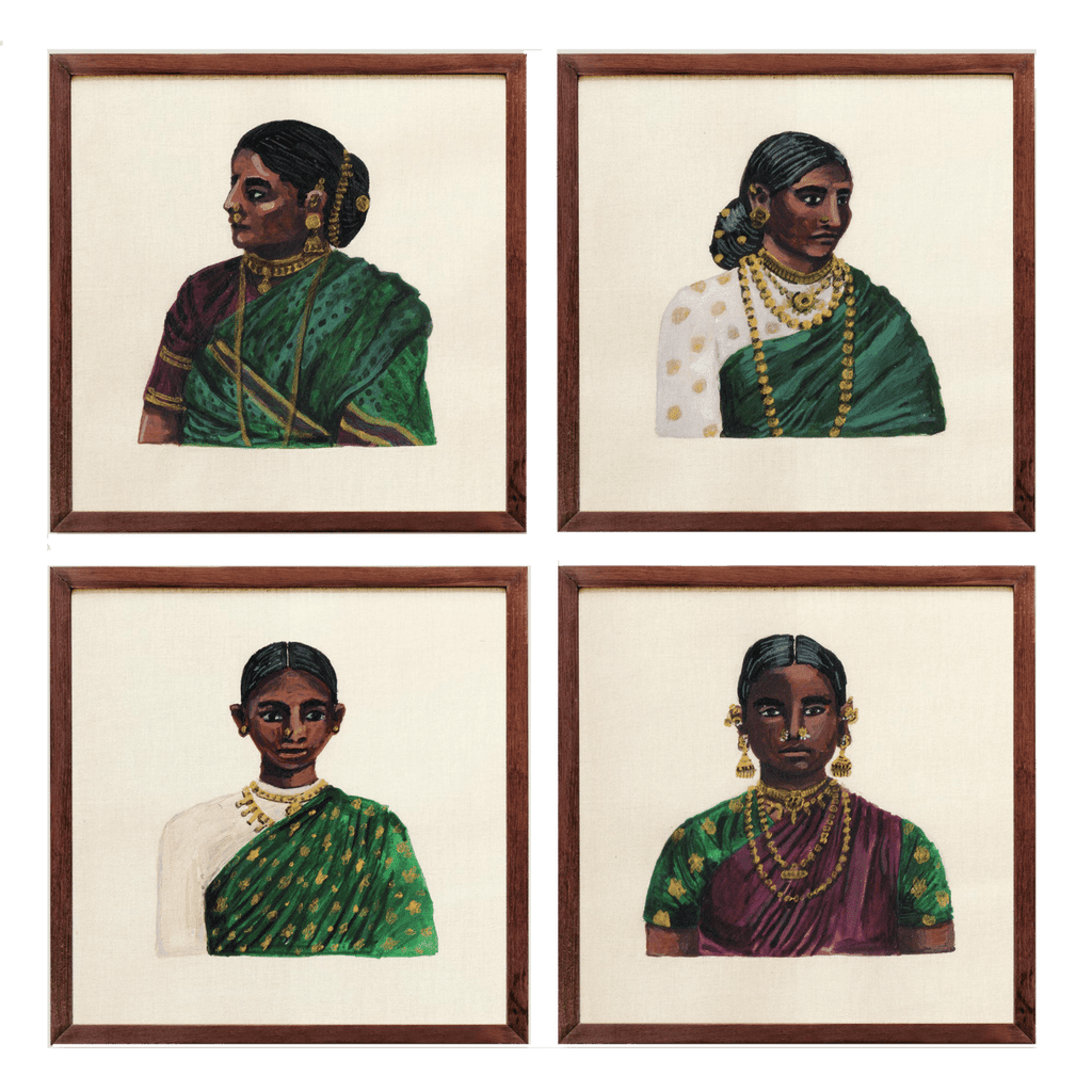 Shop Art \ Shop Artwork \ Shop Wall Art \ Shop Wall Decor \ Shop Art Prints \ Shop Art Sets \ Set of 4 artworks \ Shop Colourful Art \ Mogra and Marigold Art \ Shop Women Portrait \ Bold Print \ Illustration