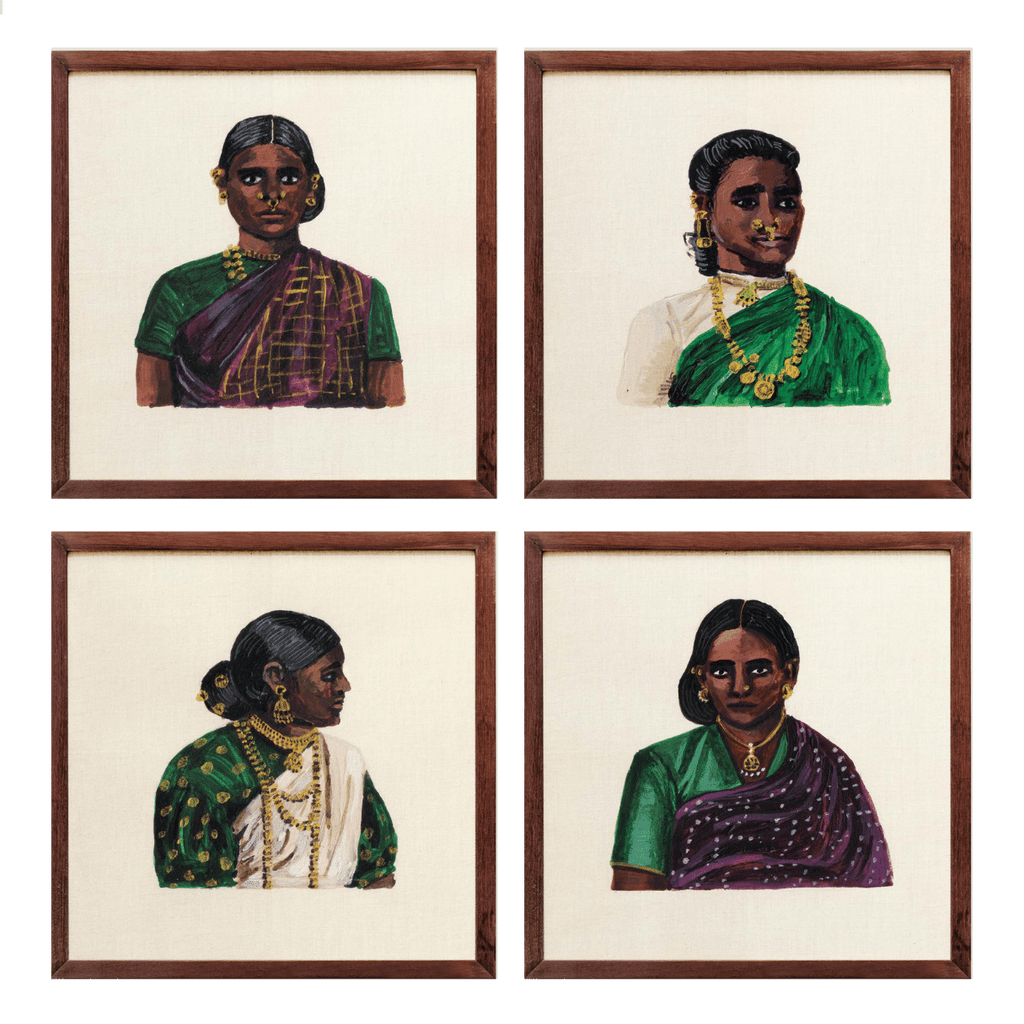 Shop Art \ Shop Artwork \ Shop Wall Art \ Shop Wall Decor \ Shop Art Prints \ Shop Art Sets \ Set of 4 artworks \ Shop Colourful Art \ Mogra and Marigold Art \ Shop Women Portrait \ Bold Print \ Illustration