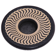 Unique Celestial - Plate with a black marble base and a gold celestial pattern sticker in the center.