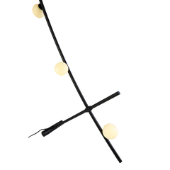 Comet Floor Lamp illuminated close-up of glowing opal glass orbs
