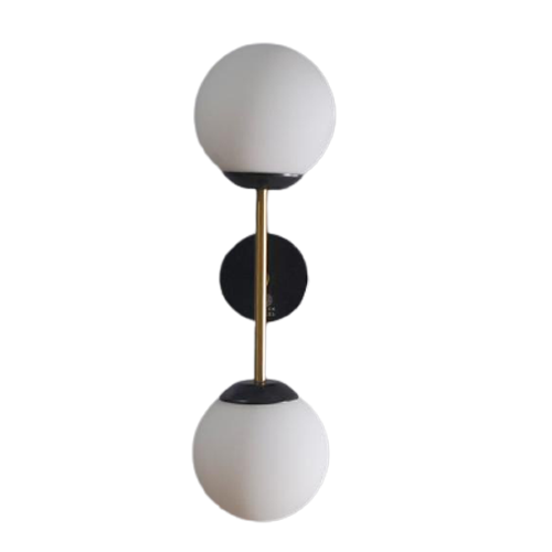The dual glass shades diffuse light beautifully, giving an elegant, warm glow.