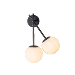 Double twin globe wall sconce casting soft ambient glow