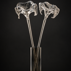 Unique glass flower stems in a lily design, adding an artistic touch to your home decor.