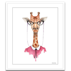 Art work by Artevenue with illustration of Giraffe in glasses