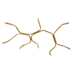 Chandelier with a unique branch-like design, consisting of multiple curved rods arranged in a asymmetric pattern