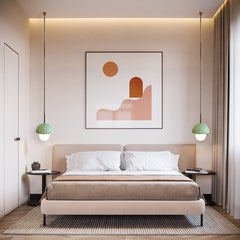 Terrazzo Hanging Lights in bedroom