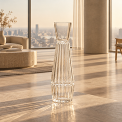 Firdaus Jug, borosilicate clear glass carafe without a lid by Glass Forest