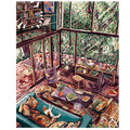 Jungle Homes & Sleeping Dogs Art Print