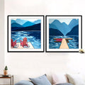 Lake & Mountains Wall Art Set