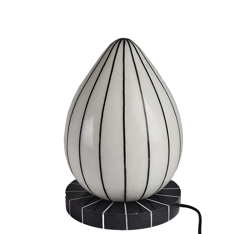 Black & White Makrana Marble Lamp