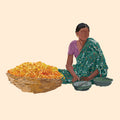 Mogra & Marigold 7 Acrylic Painting