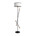 Teak Bud Floor Lamp With White Lampshade