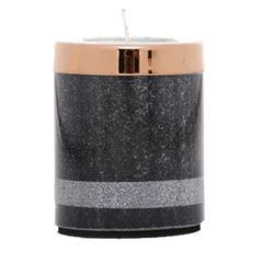 Decorative Yin Tealight Tower in small size with marble and brass finish